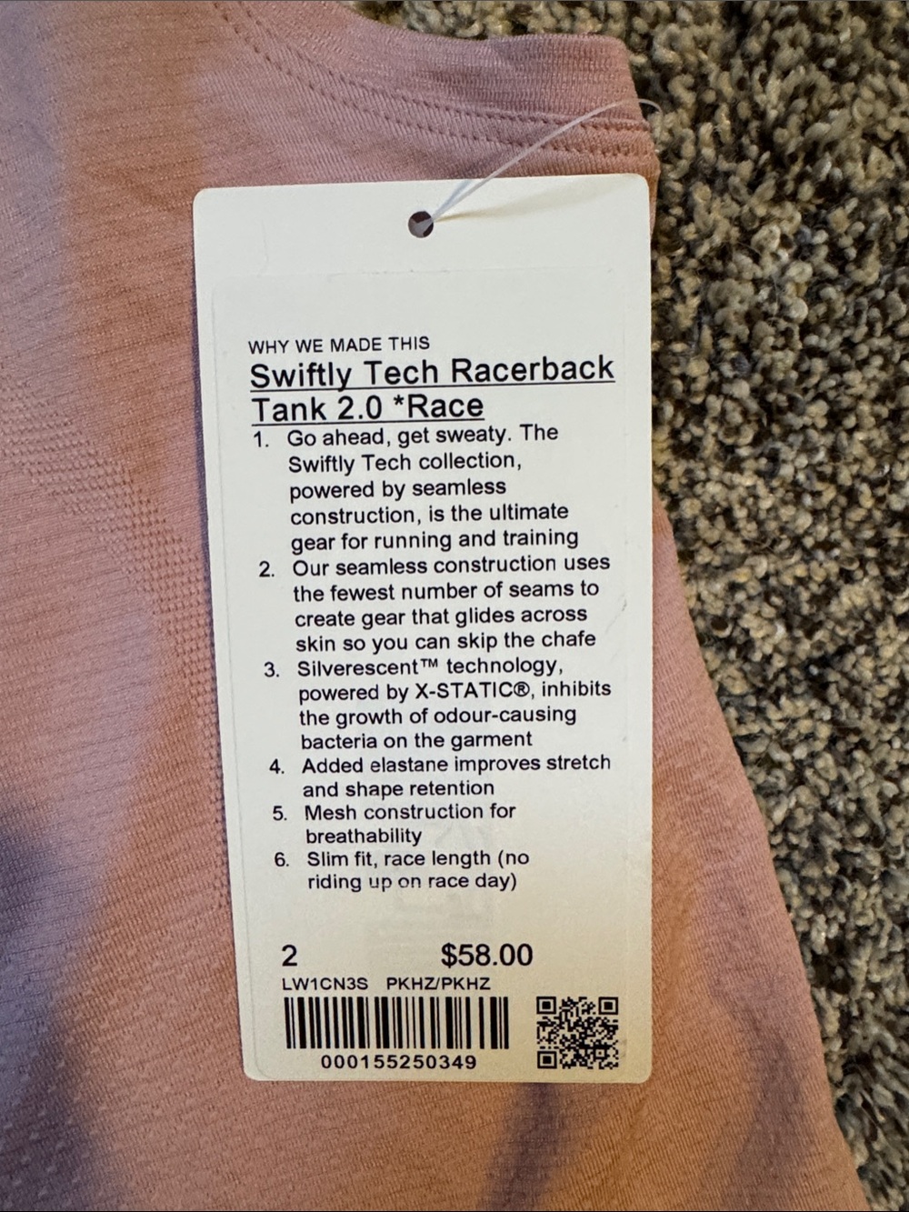 lululemon athletica Dusty Rose Racerback Tank - Picture 3 of 3